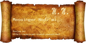 Messinger Noémi névjegykártya
